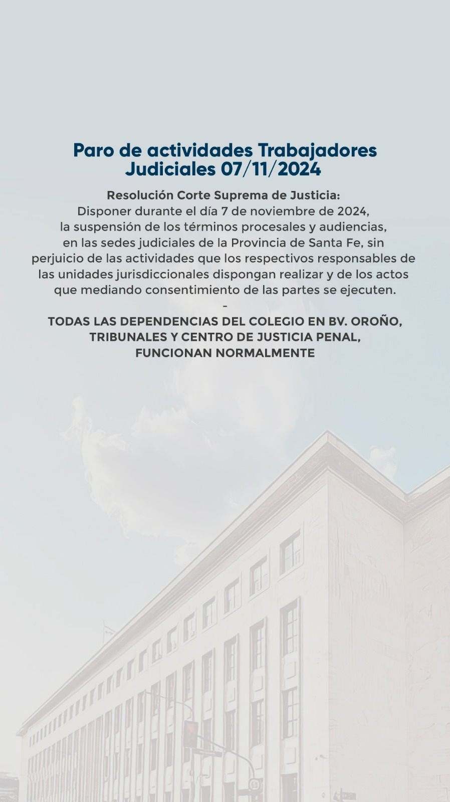 PARO DE ACTIVIDADES TRABAJADORES JUDICIALES 07/11/2024